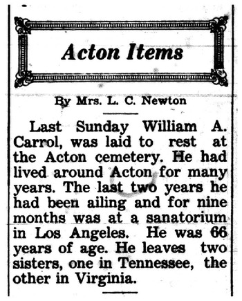 Carroll, William A. obituary