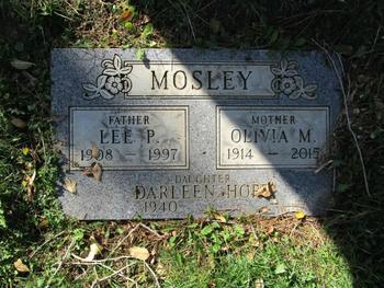 Mosley, Olivia Mona gravesite