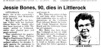 Bones, Jessie May obituary