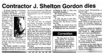 Gordon, John Shelton obituary