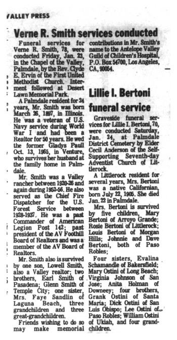 Smith, Verne R. obituary