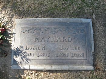 Maynard, Joy Lee gravesite