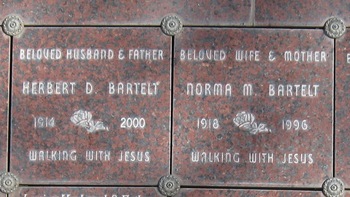 Bartelt, Norma Marie gravesite