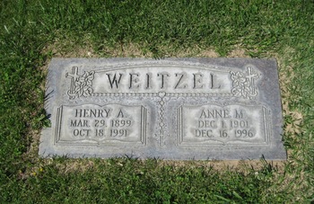 Weitzel, Anne Mary gravesite