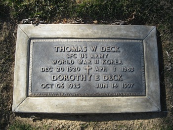 Deck, Dorothy Elizabeth gravesite