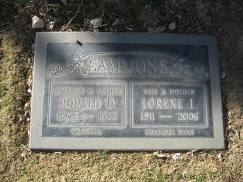 Sammons, Lorene I. gravesite