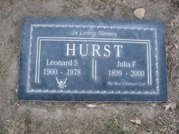 Hurst, Julia F. gravesite