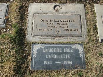 LaFollette, Ona D. gravesite