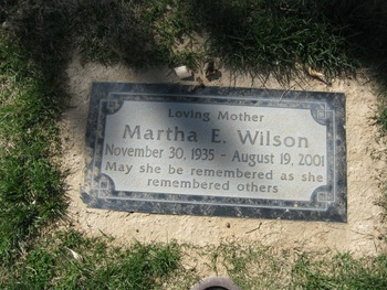 Wilson, Martha E. gravesite