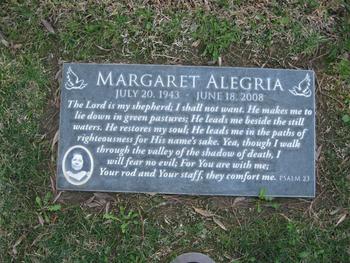 Alegria, Margaret gravesite