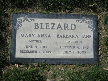 Blezard, Mary Anna gravesite