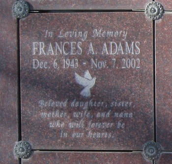 Adams, Frances A. gravesite
