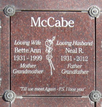 McCabe, Elizabeth Anne ('Bette') gravesite