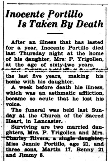 Portillo, Inocente obituary