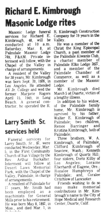 Kimbrough,   Richard Edwin obituary