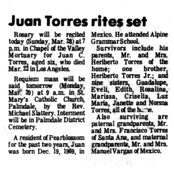 Torres, Juan Carlos obituary