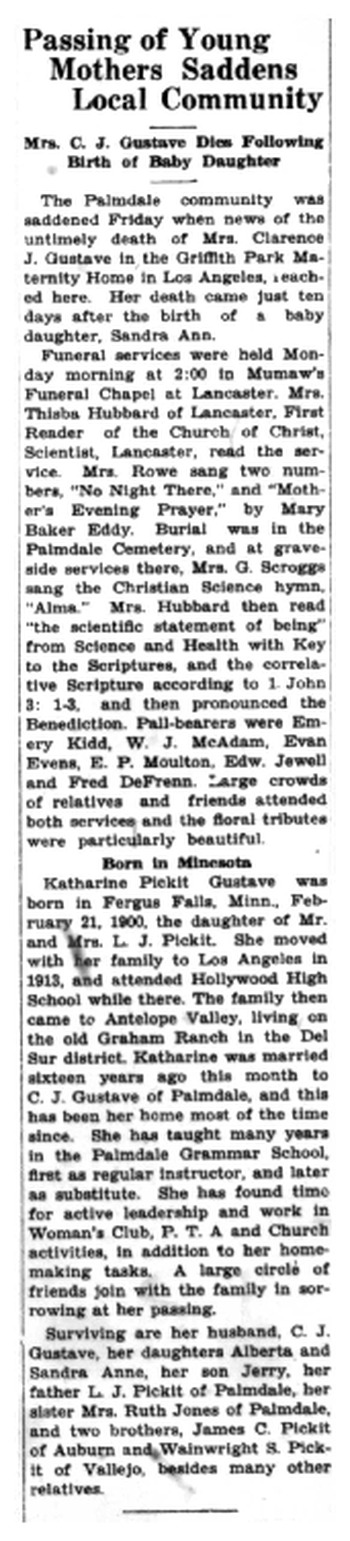 Gustave, Katharine obituary